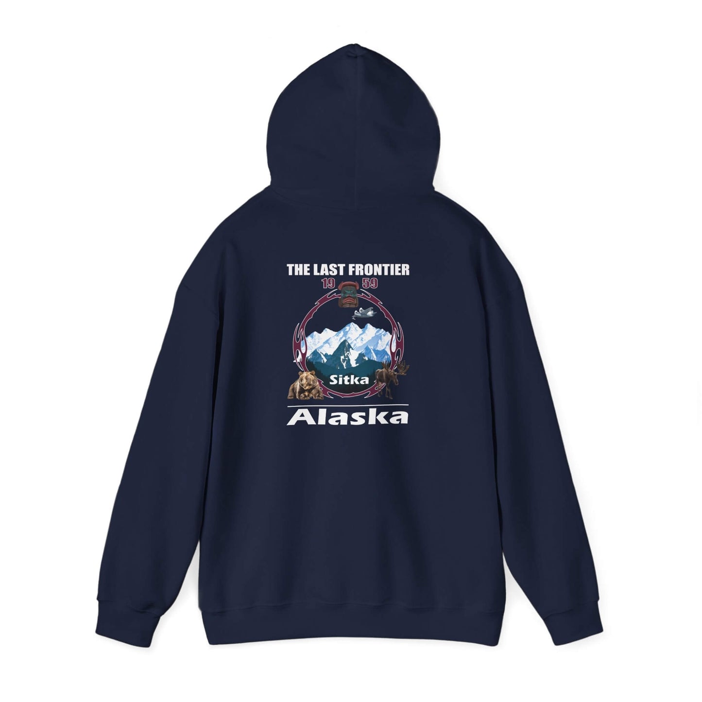 sitka alaska adventure hooded sweatshirt cozy unisex pullover for outdoor lovers navy