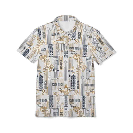 south beach art deco polo shirt front