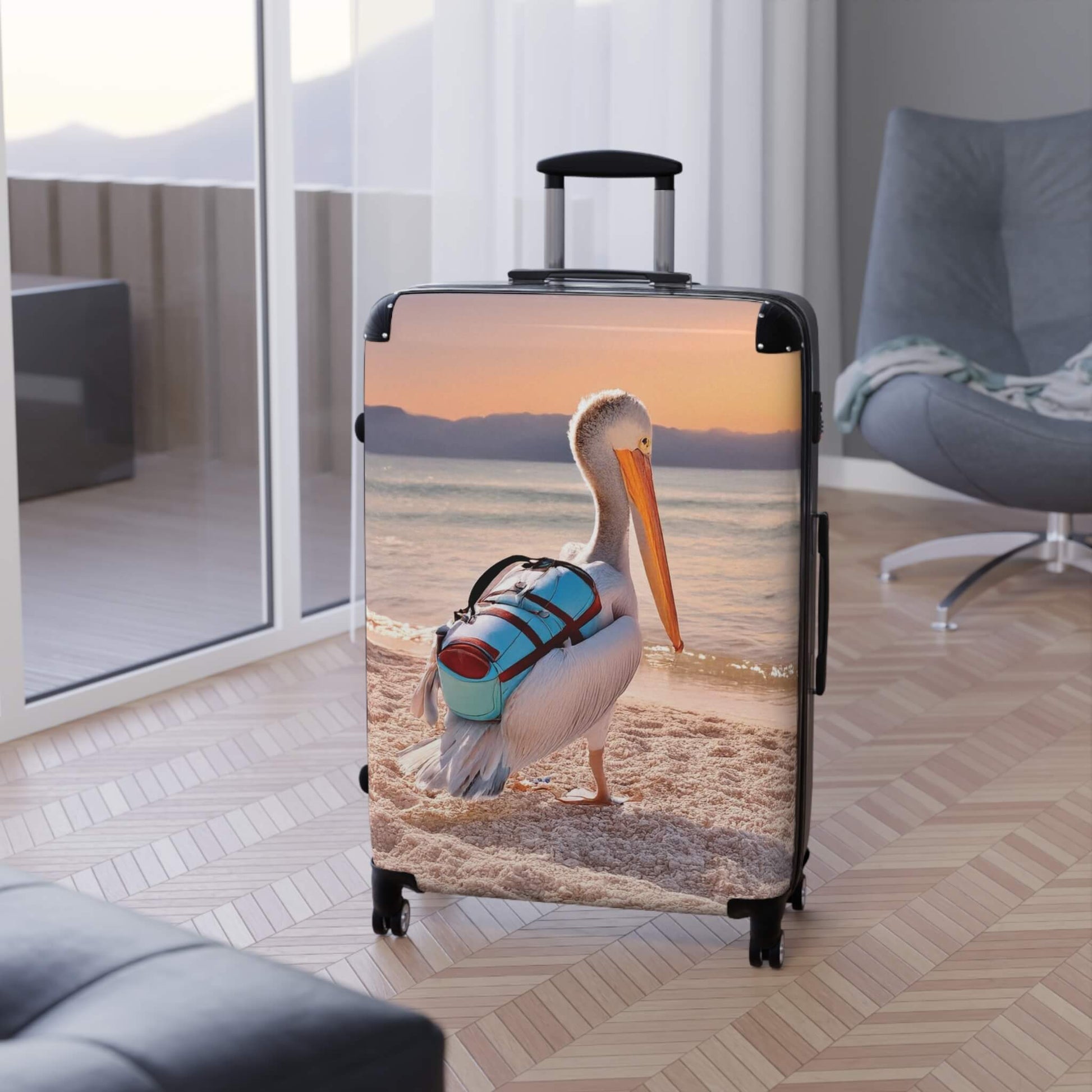 travel suitcase with pelican design large hotel