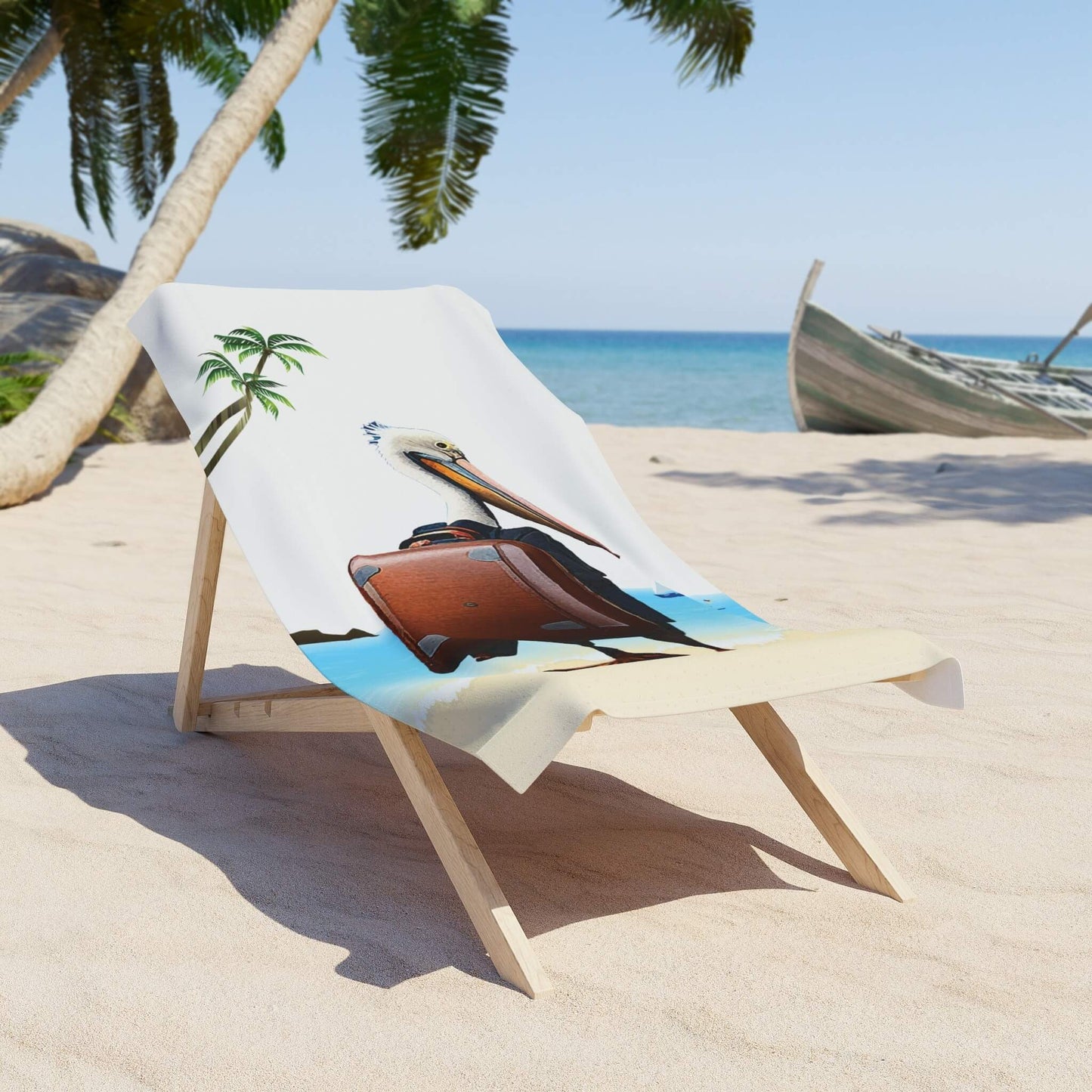 tropical beach towel fun pelican design summer accessory pool day essential beach