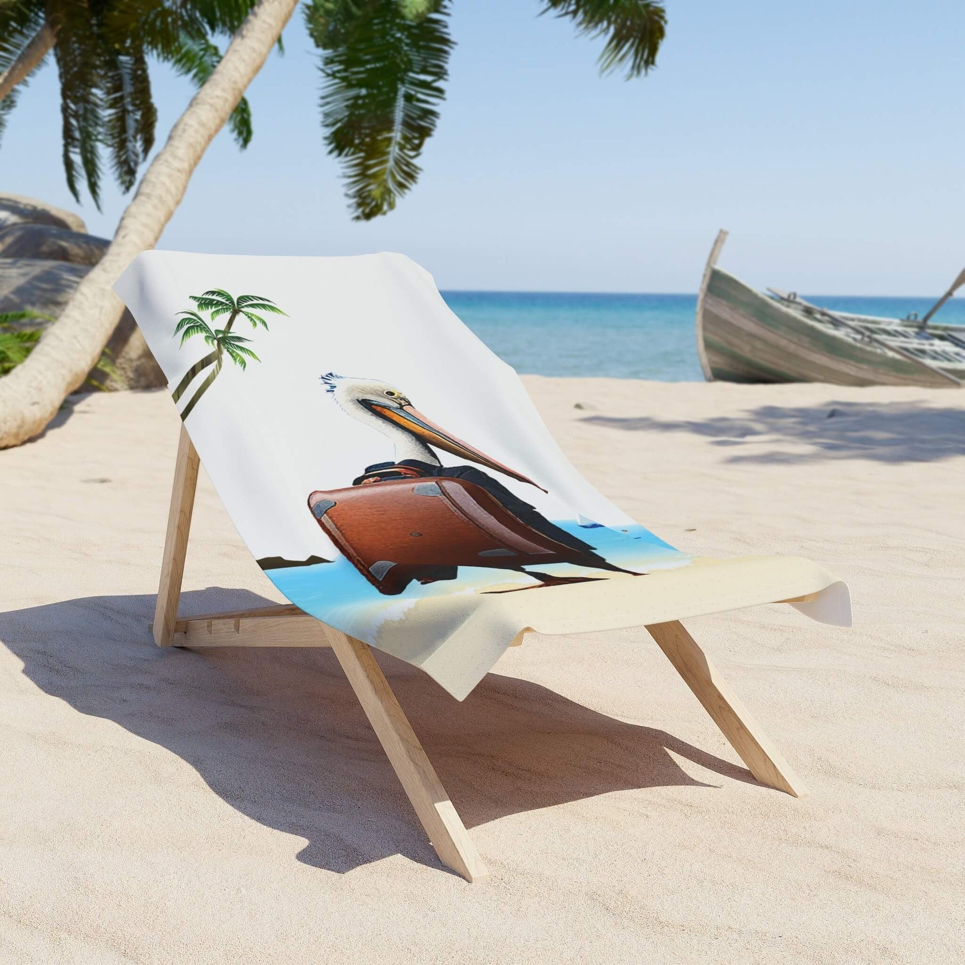 tropical beach towel fun pelican design summer accessory pool day essential beach