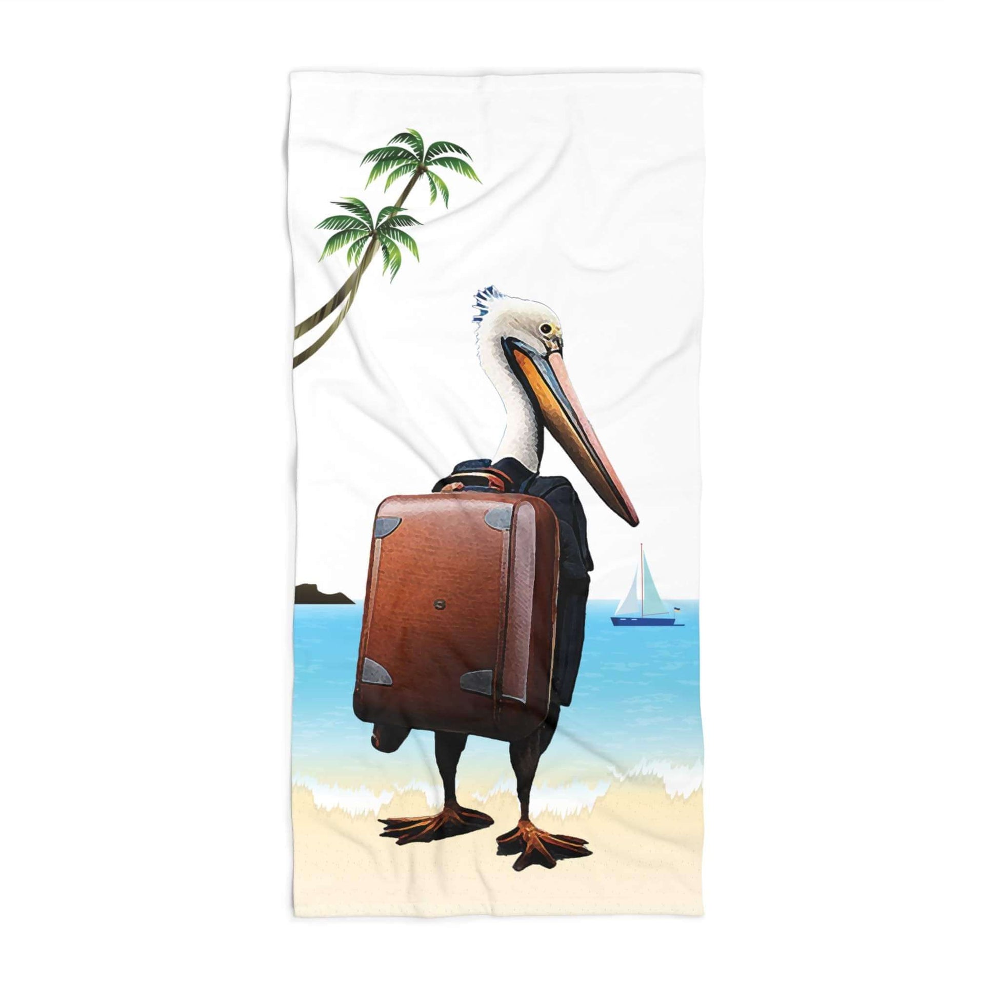 tropical beach towel fun pelican design summer accessory pool day essential