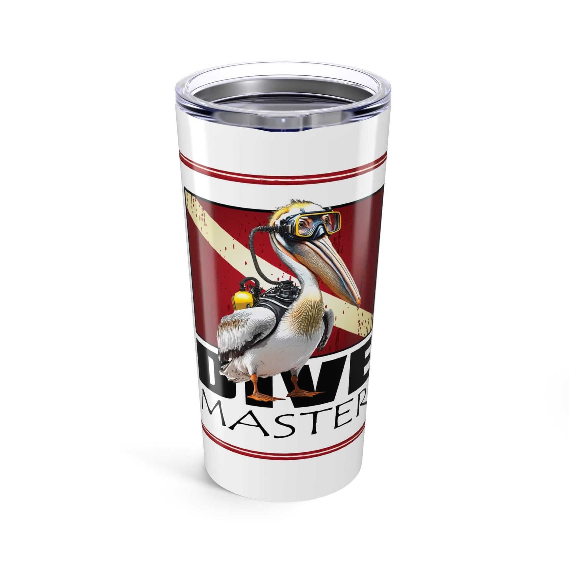 tumbler 20oz pelican dive master dive flag design front