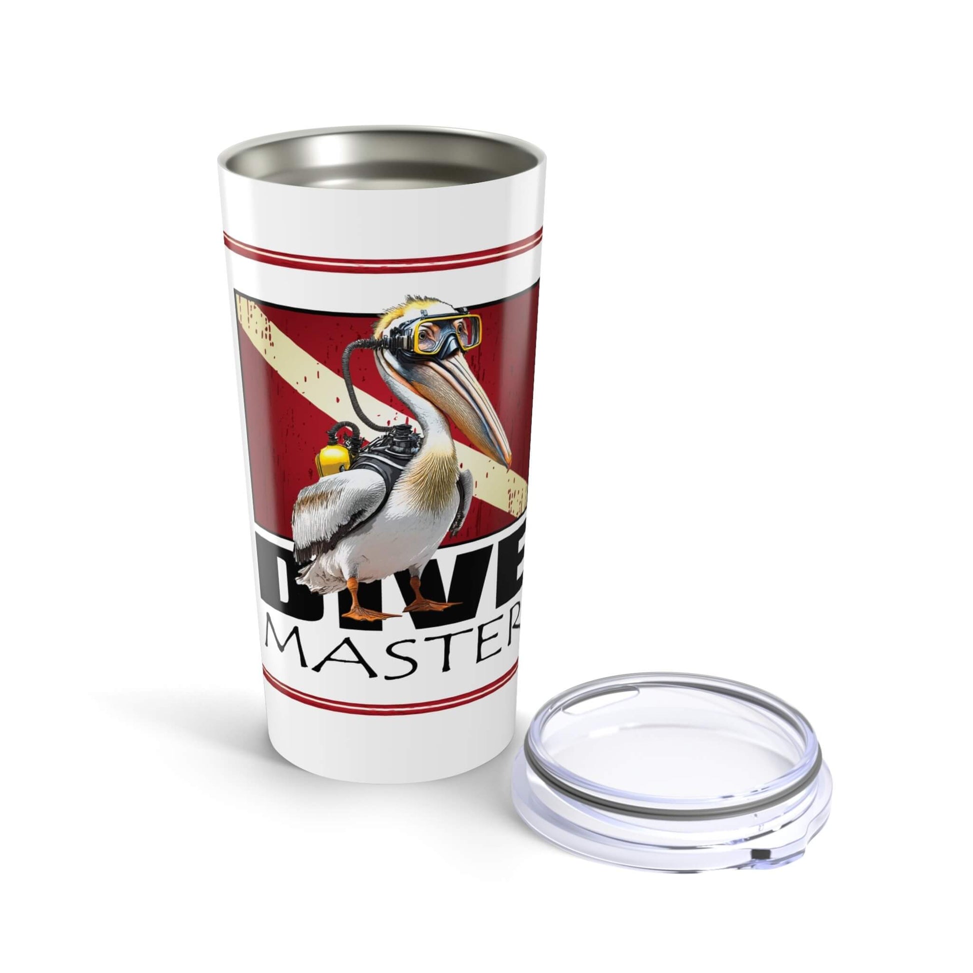 tumbler 20oz pelican dive master dive flag design opened